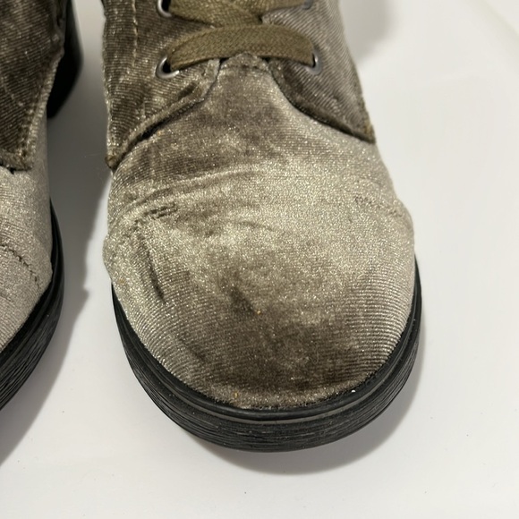 Report Olive Army Green Velvet Huey Boots Women's Size 6.5 cm Zip Up and Lace Up - Picture 9 of 16